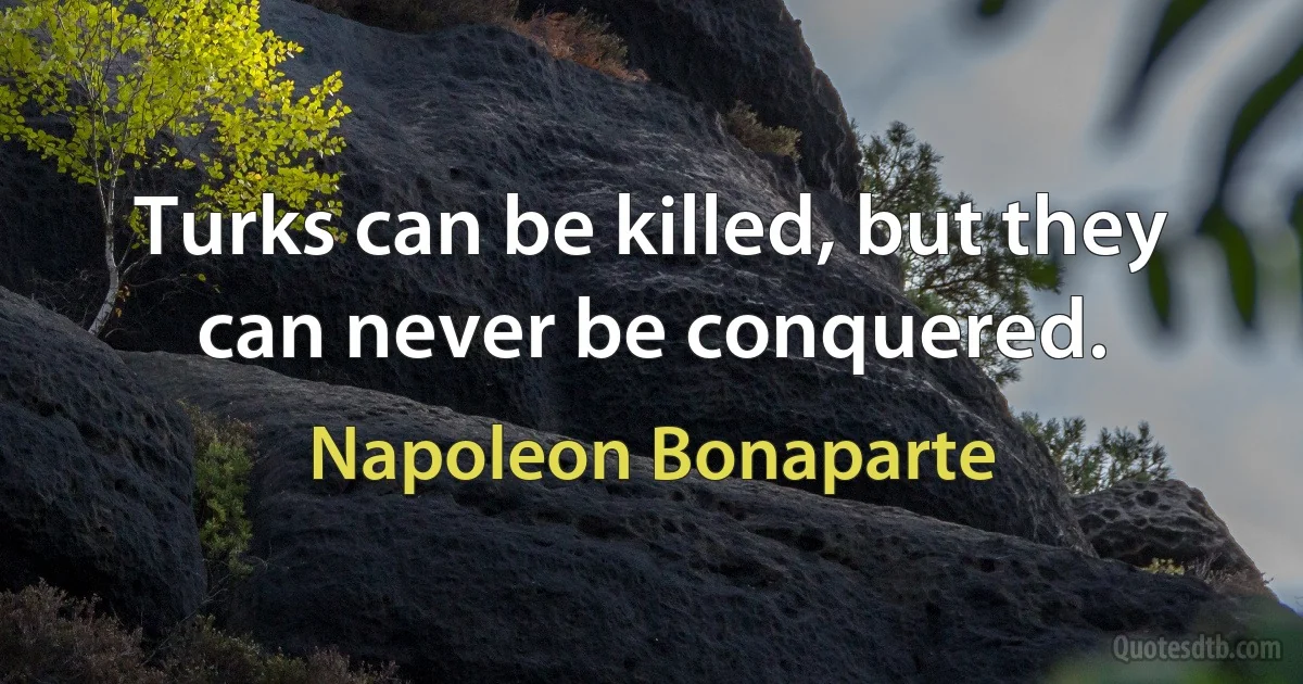 Turks can be killed, but they can never be conquered. (Napoleon Bonaparte)