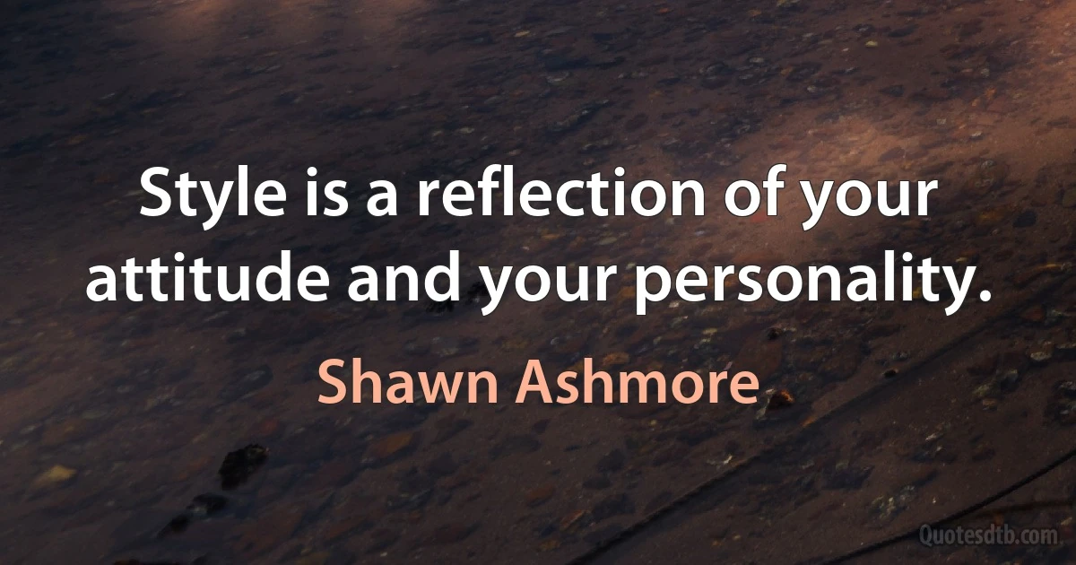 Style is a reflection of your attitude and your personality. (Shawn Ashmore)