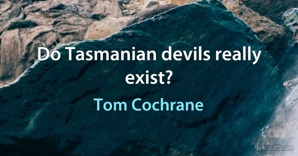 Do Tasmanian devils really exist? (Tom Cochrane)