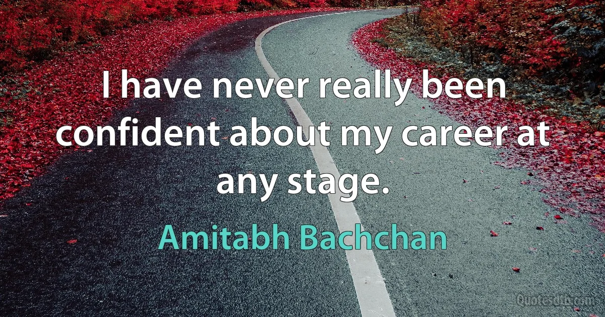 I have never really been confident about my career at any stage. (Amitabh Bachchan)