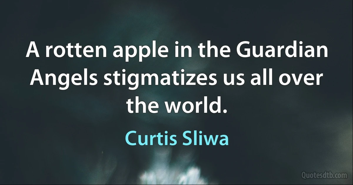 A rotten apple in the Guardian Angels stigmatizes us all over the world. (Curtis Sliwa)