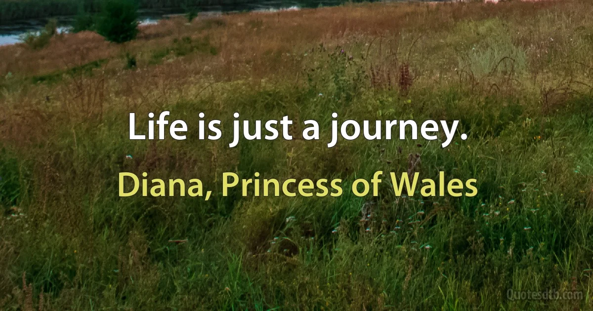 Life is just a journey. (Diana, Princess of Wales)