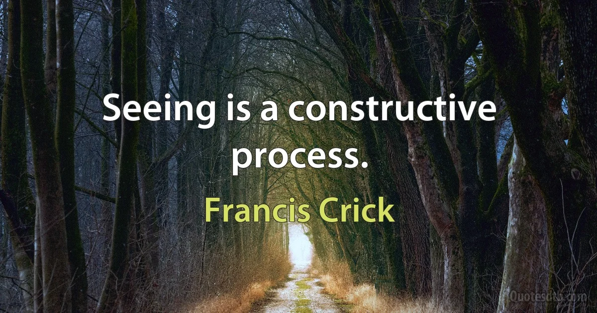 Seeing is a constructive process. (Francis Crick)