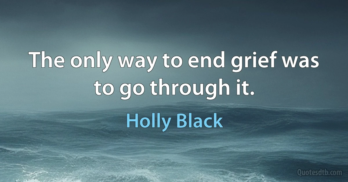 The only way to end grief was to go through it. (Holly Black)