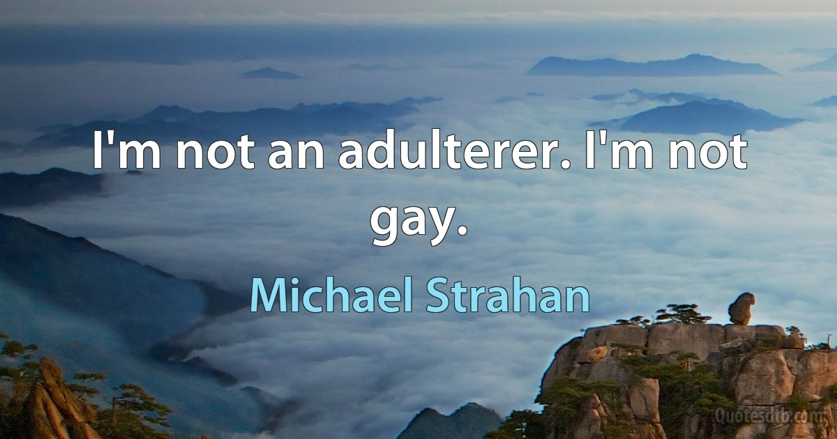 I'm not an adulterer. I'm not gay. (Michael Strahan)