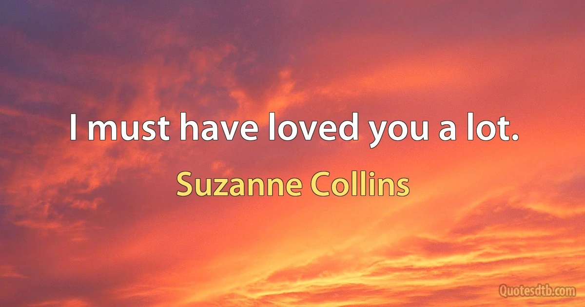 I must have loved you a lot. (Suzanne Collins)