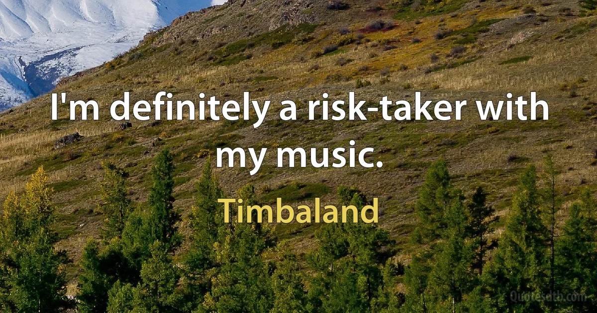 I'm definitely a risk-taker with my music. (Timbaland)