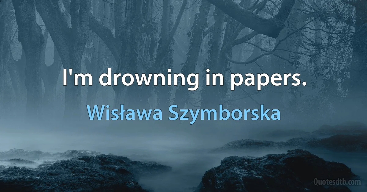 I'm drowning in papers. (Wisława Szymborska)