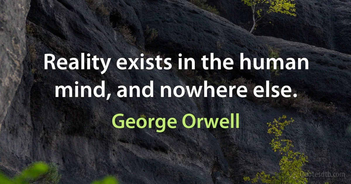 Reality exists in the human mind, and nowhere else. (George Orwell)