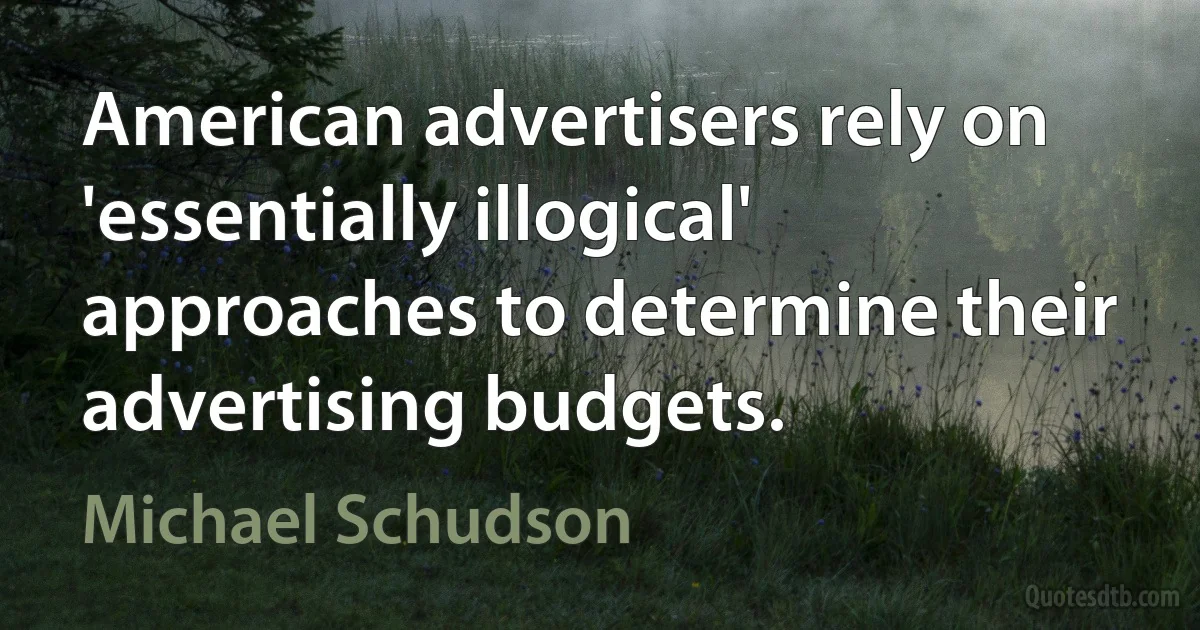 American advertisers rely on 'essentially illogical' approaches to determine their advertising budgets. (Michael Schudson)