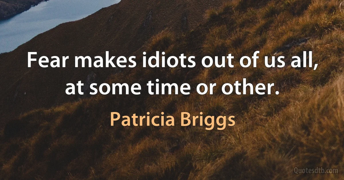 Fear makes idiots out of us all, at some time or other. (Patricia Briggs)