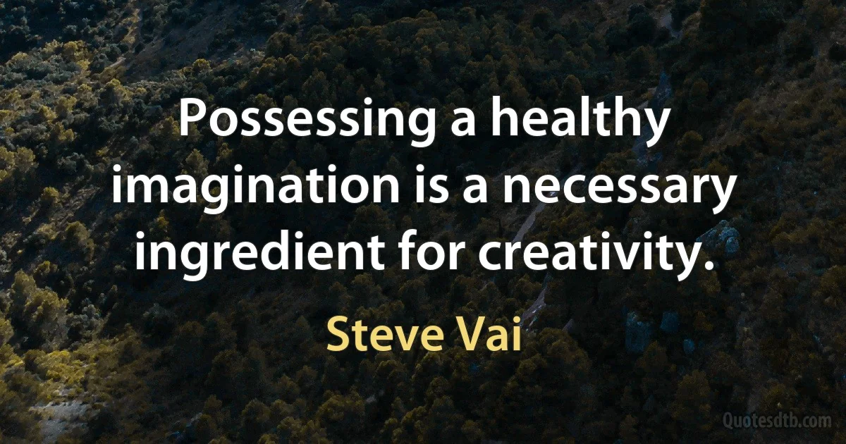 Possessing a healthy imagination is a necessary ingredient for creativity. (Steve Vai)