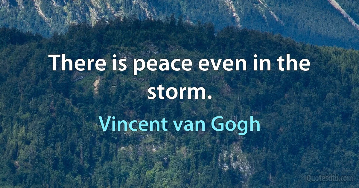 There is peace even in the storm. (Vincent van Gogh)