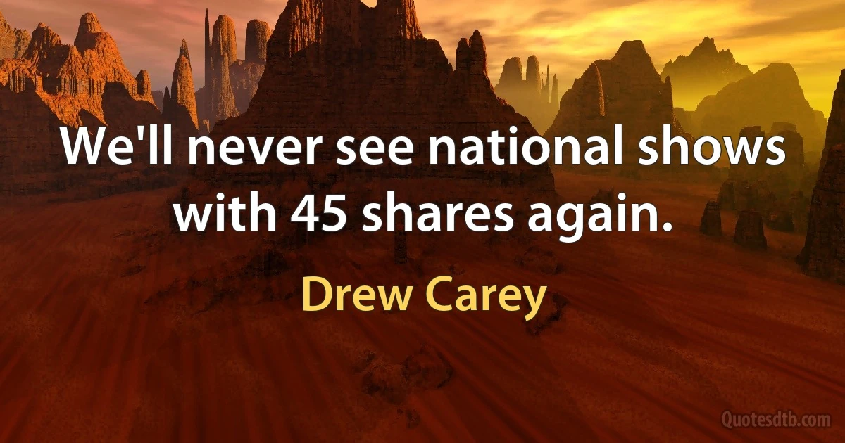 We'll never see national shows with 45 shares again. (Drew Carey)