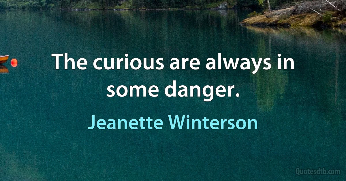 The curious are always in some danger. (Jeanette Winterson)