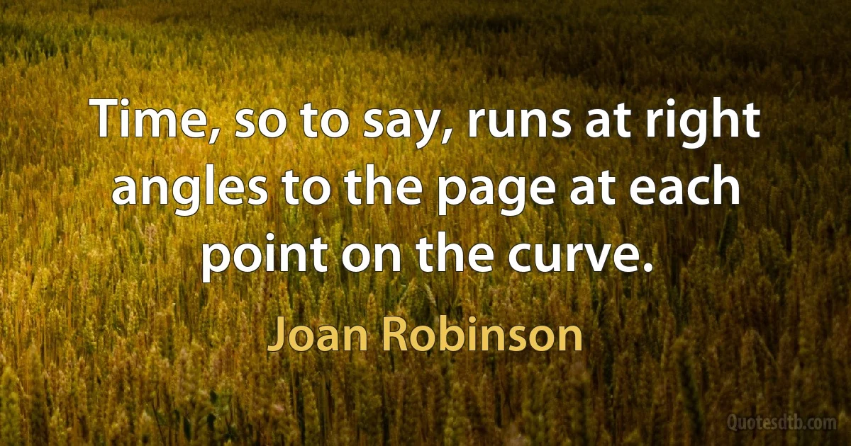 Time, so to say, runs at right angles to the page at each point on the curve. (Joan Robinson)