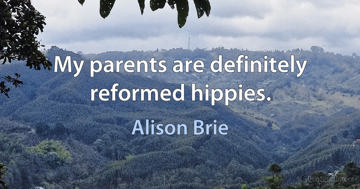 My parents are definitely reformed hippies. (Alison Brie)