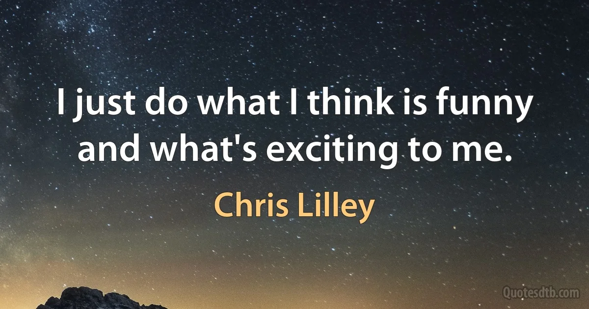 I just do what I think is funny and what's exciting to me. (Chris Lilley)