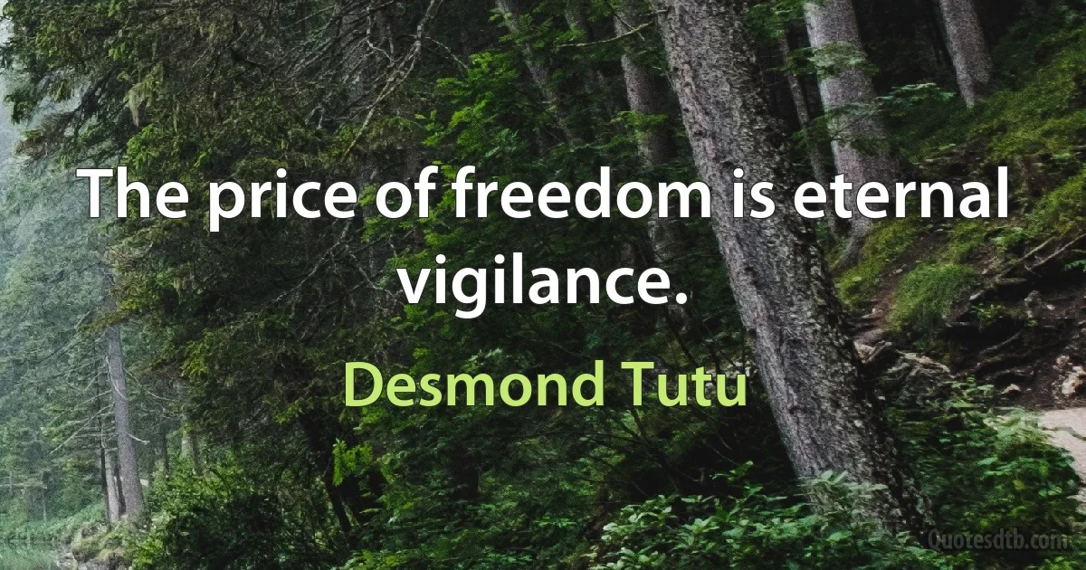 The price of freedom is eternal vigilance. (Desmond Tutu)