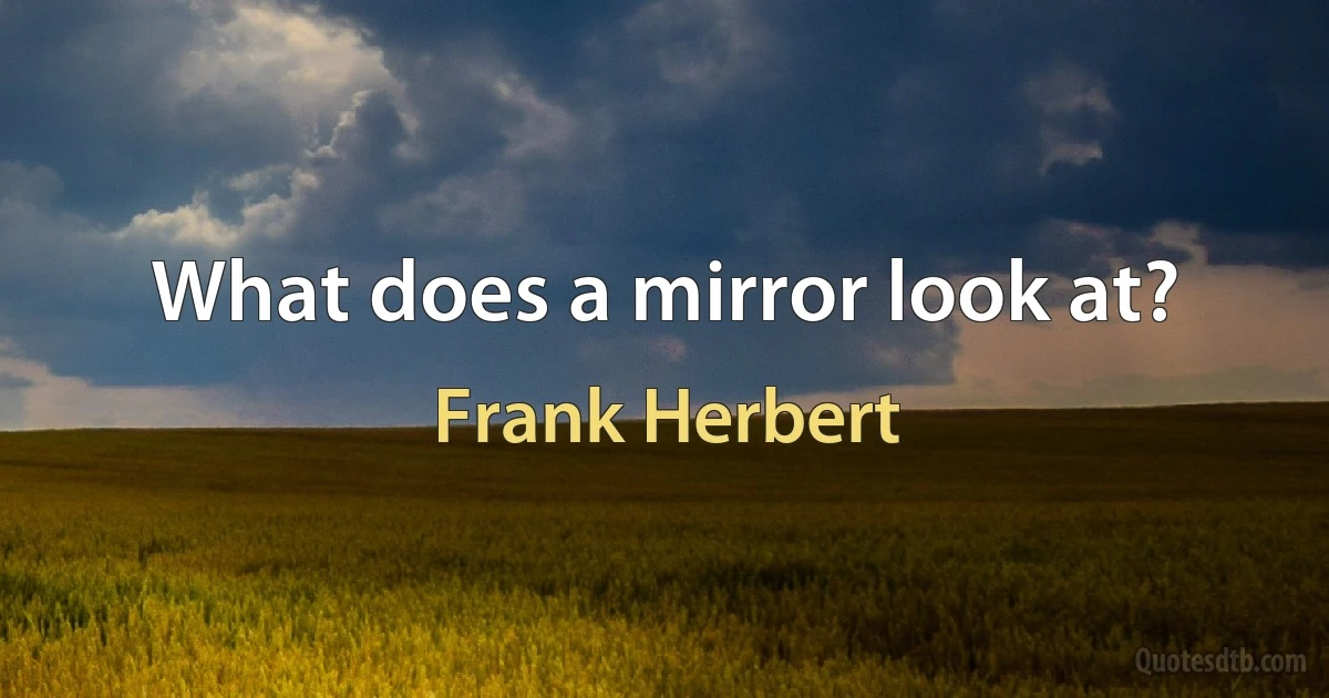 What does a mirror look at? (Frank Herbert)