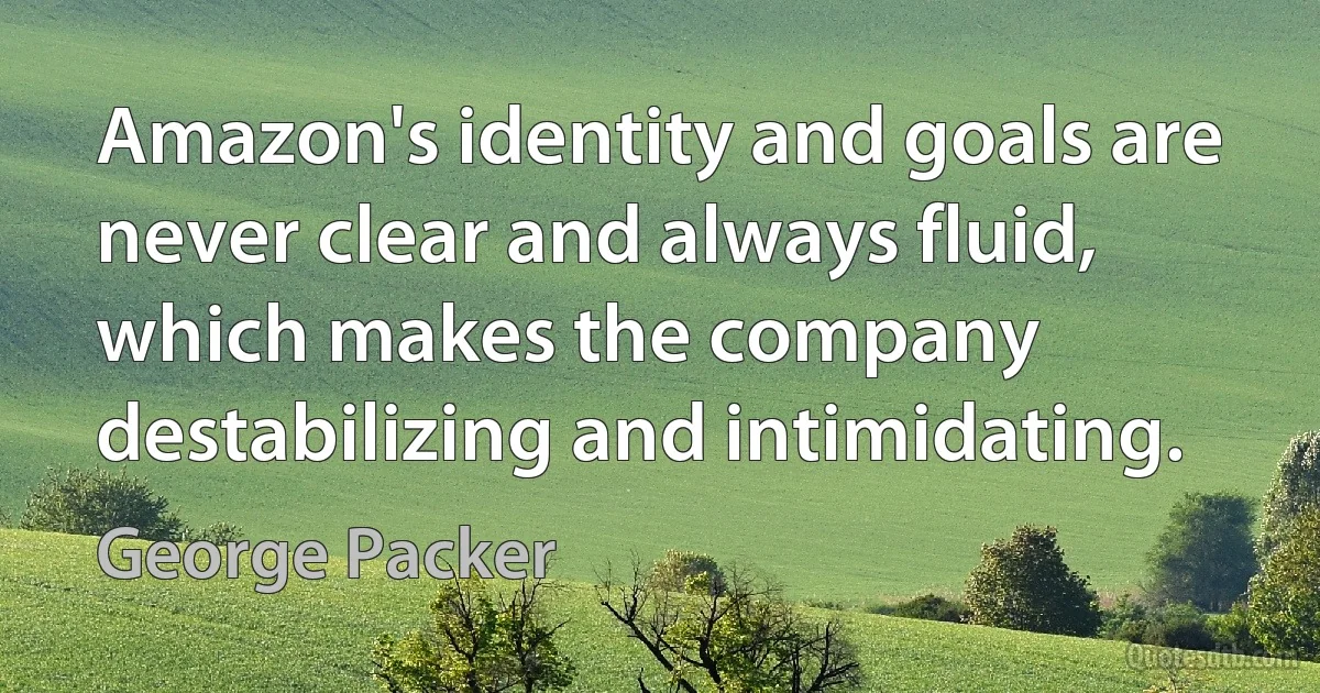 Amazon's identity and goals are never clear and always fluid, which makes the company destabilizing and intimidating. (George Packer)