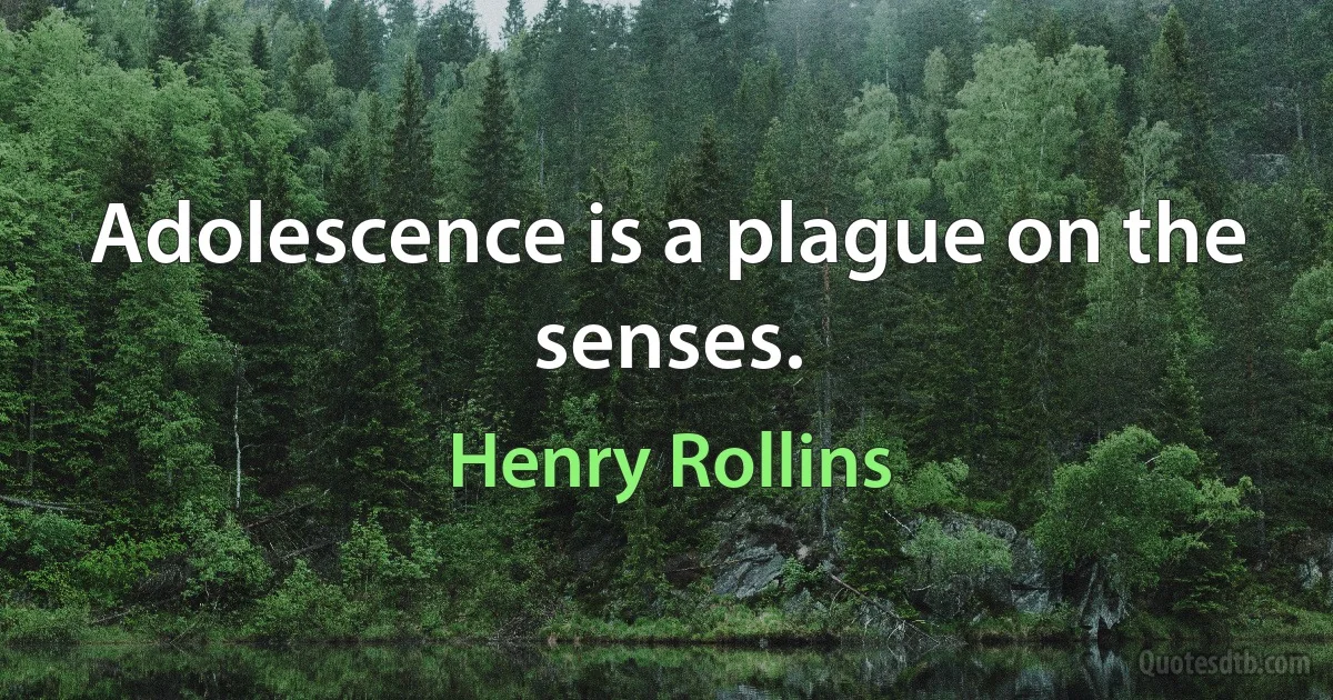 Adolescence is a plague on the senses. (Henry Rollins)