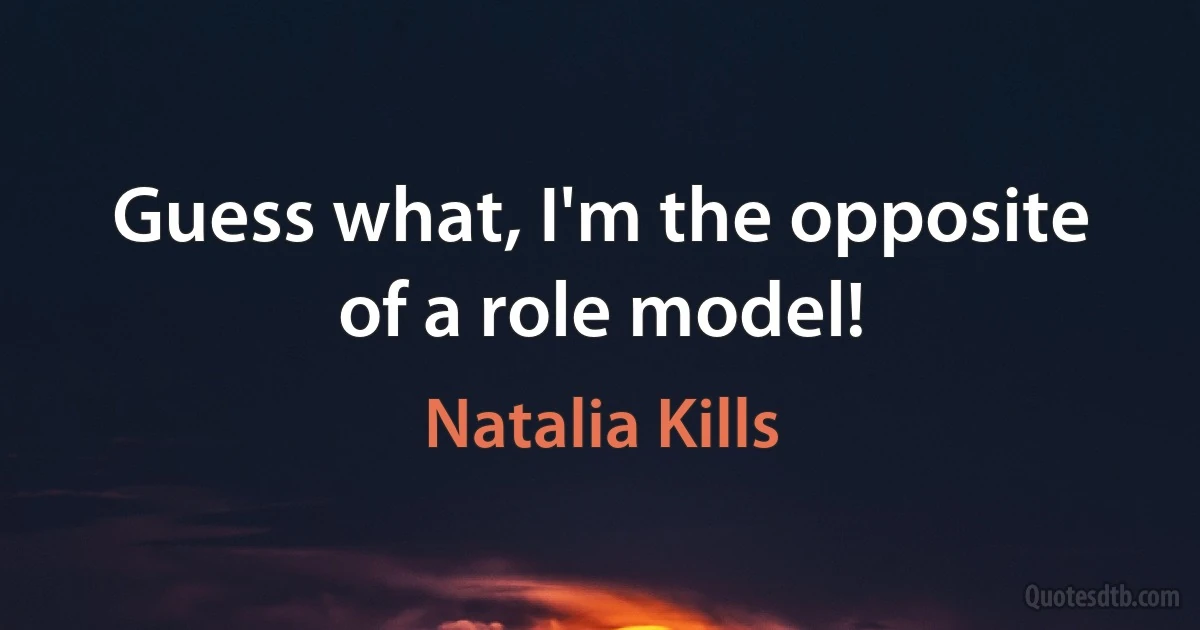 Guess what, I'm the opposite of a role model! (Natalia Kills)