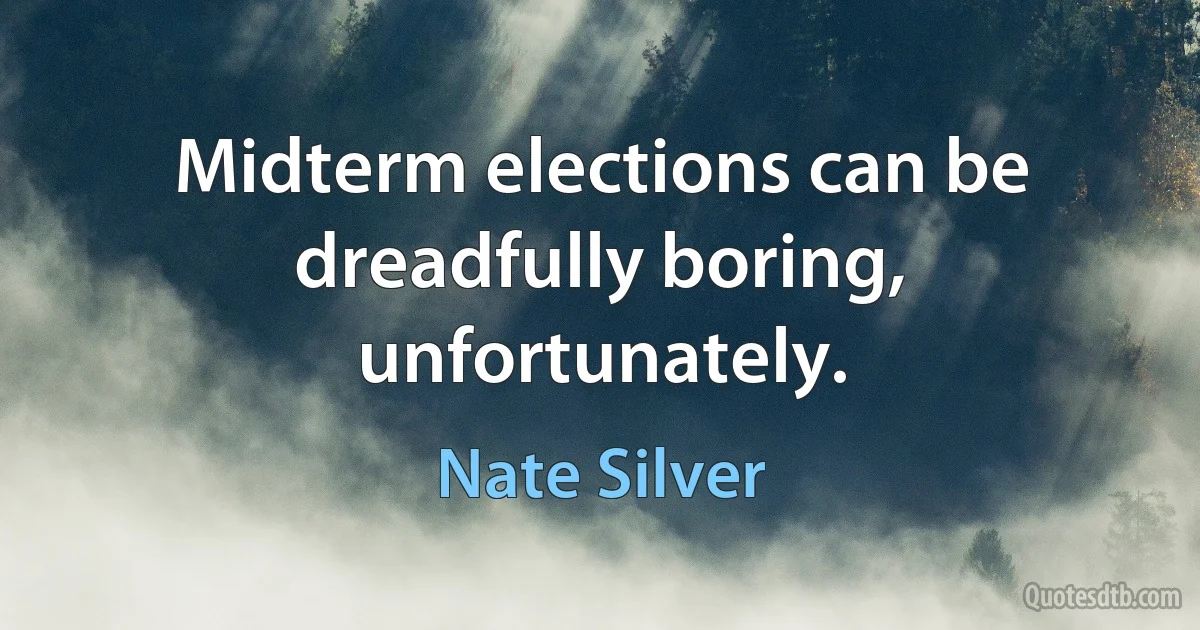 Midterm elections can be dreadfully boring, unfortunately. (Nate Silver)