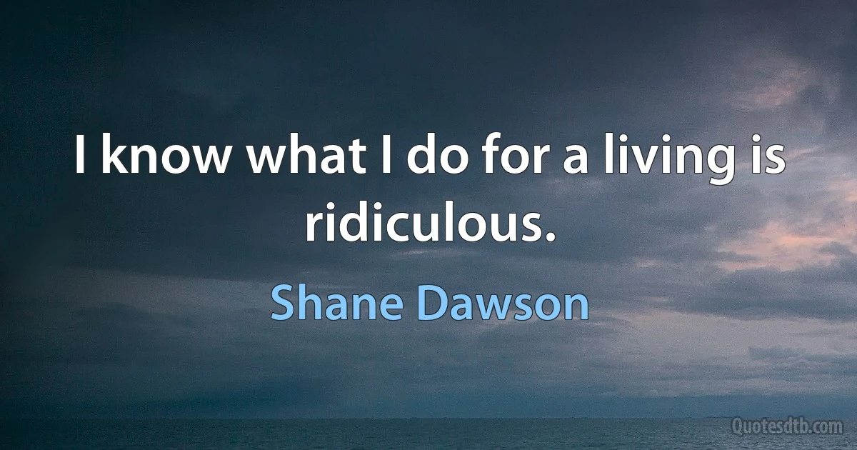 I know what I do for a living is ridiculous. (Shane Dawson)