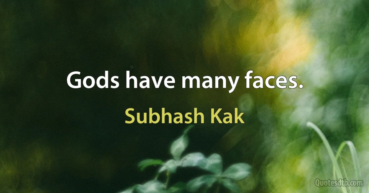 Gods have many faces. (Subhash Kak)