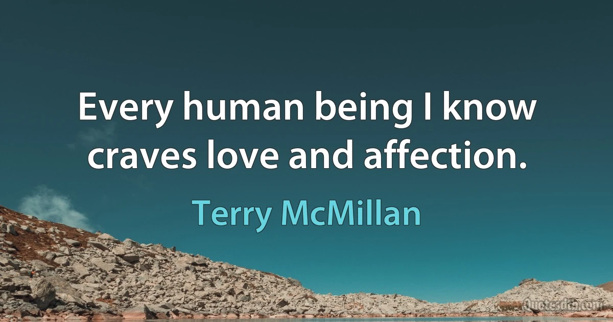 Every human being I know craves love and affection. (Terry McMillan)