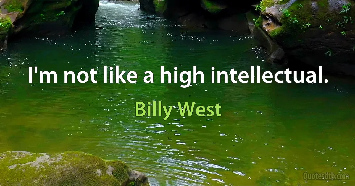 I'm not like a high intellectual. (Billy West)