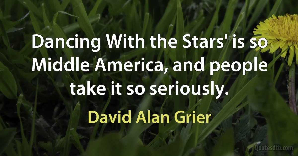 Dancing With the Stars' is so Middle America, and people take it so seriously. (David Alan Grier)