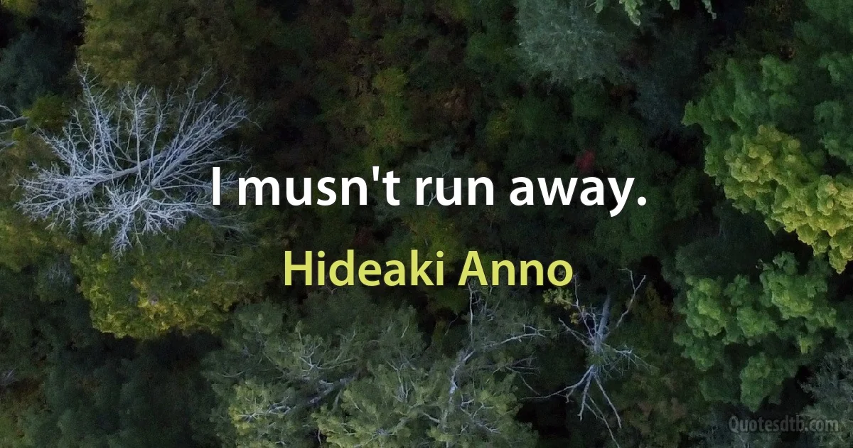 I musn't run away. (Hideaki Anno)