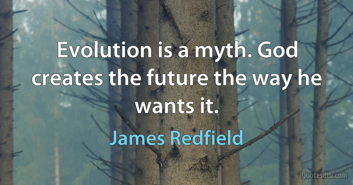 Evolution is a myth. God creates the future the way he wants it. (James Redfield)