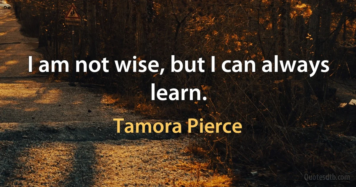 I am not wise, but I can always learn. (Tamora Pierce)