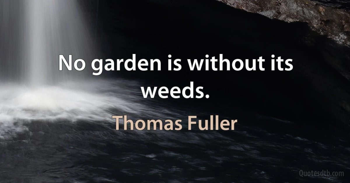 No garden is without its weeds. (Thomas Fuller)