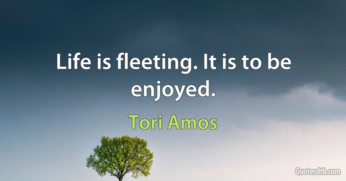 Life is fleeting. It is to be enjoyed. (Tori Amos)