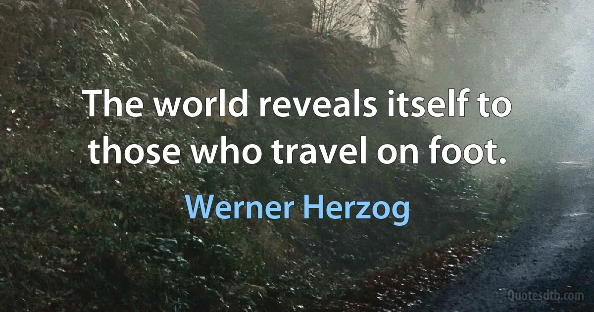 The world reveals itself to those who travel on foot. (Werner Herzog)