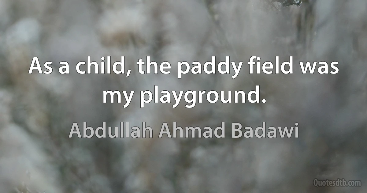 As a child, the paddy field was my playground. (Abdullah Ahmad Badawi)