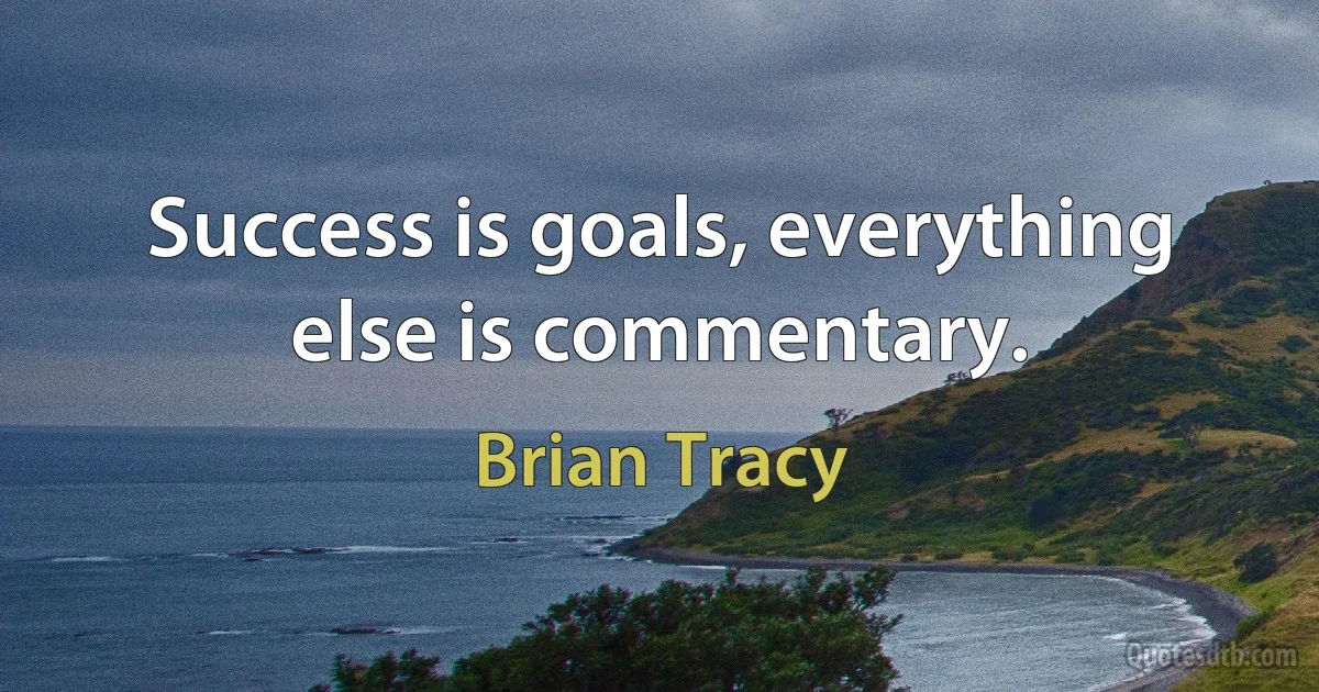 Success is goals, everything else is commentary. (Brian Tracy)