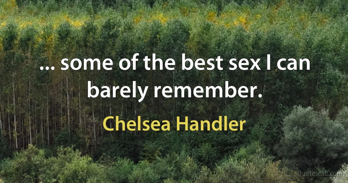 ... some of the best sex I can barely remember. (Chelsea Handler)