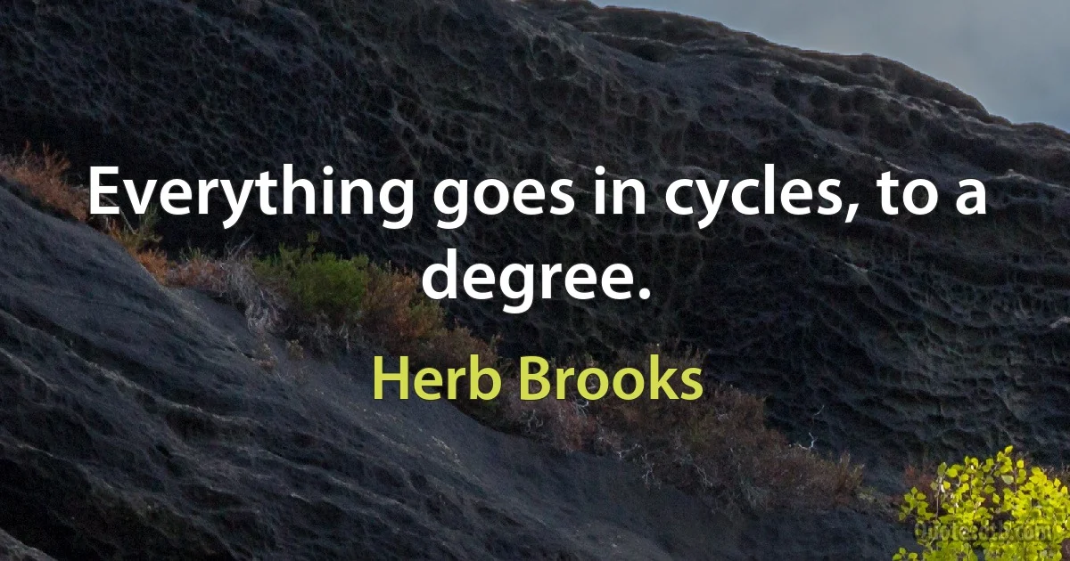 Everything goes in cycles, to a degree. (Herb Brooks)