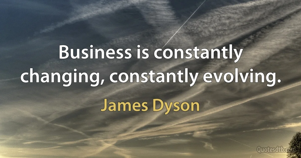 Business is constantly changing, constantly evolving. (James Dyson)