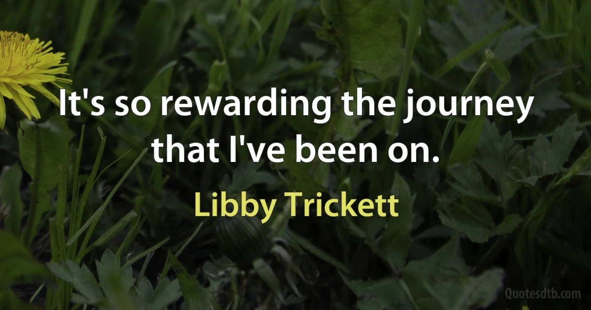 It's so rewarding the journey that I've been on. (Libby Trickett)