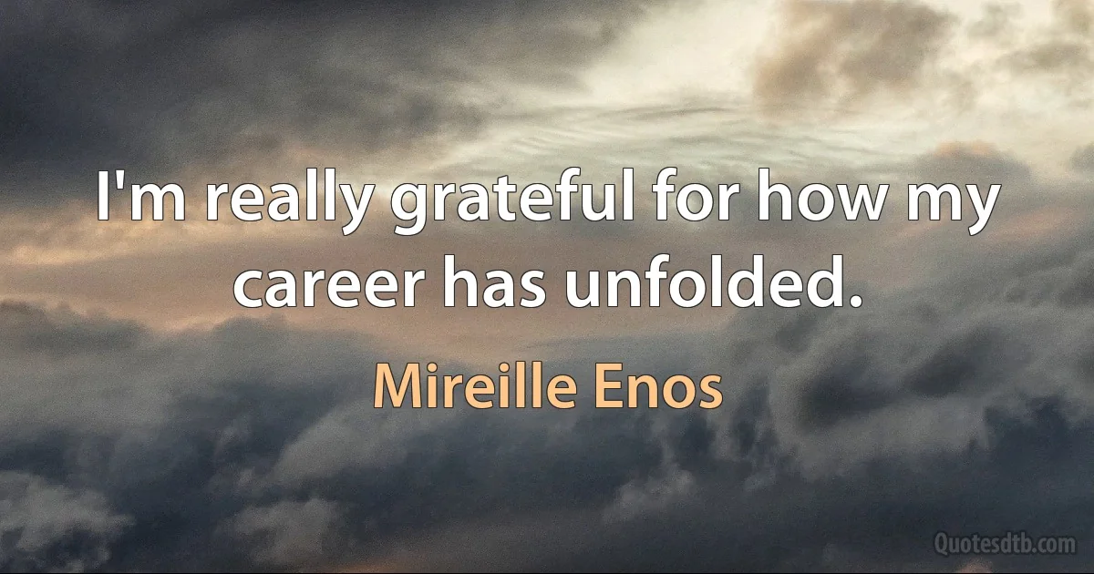 I'm really grateful for how my career has unfolded. (Mireille Enos)