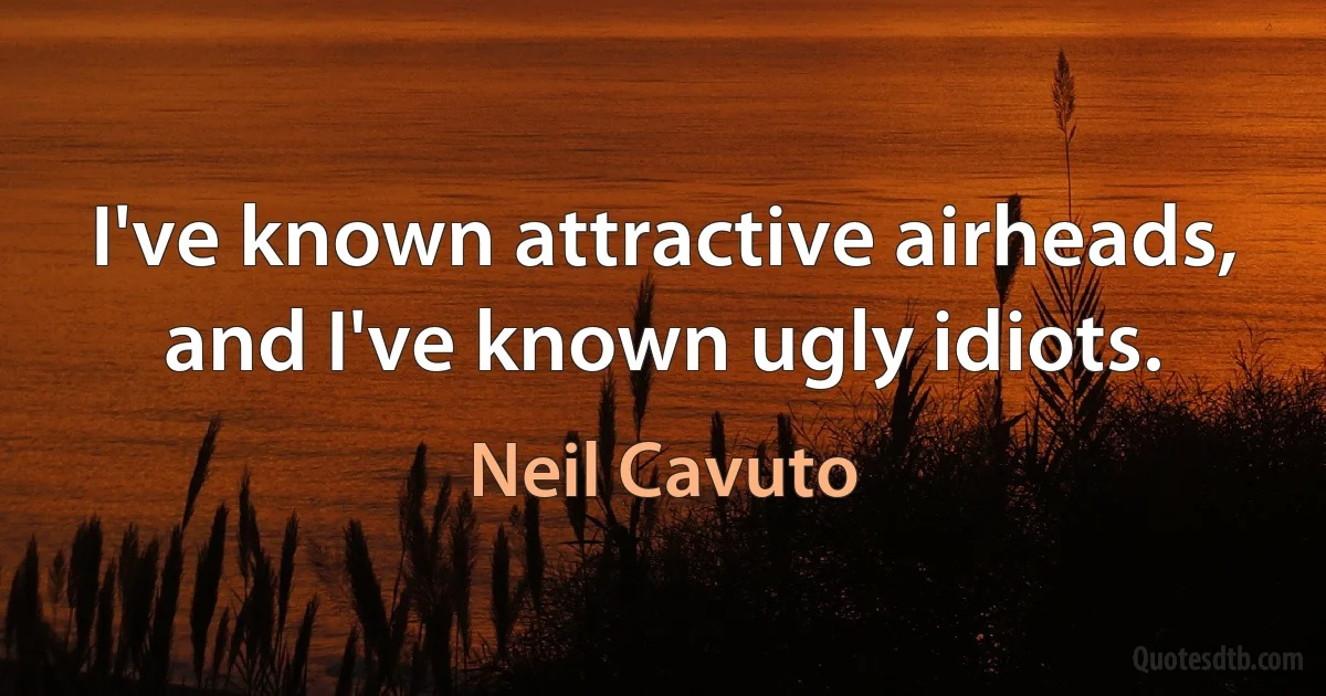 I've known attractive airheads, and I've known ugly idiots. (Neil Cavuto)