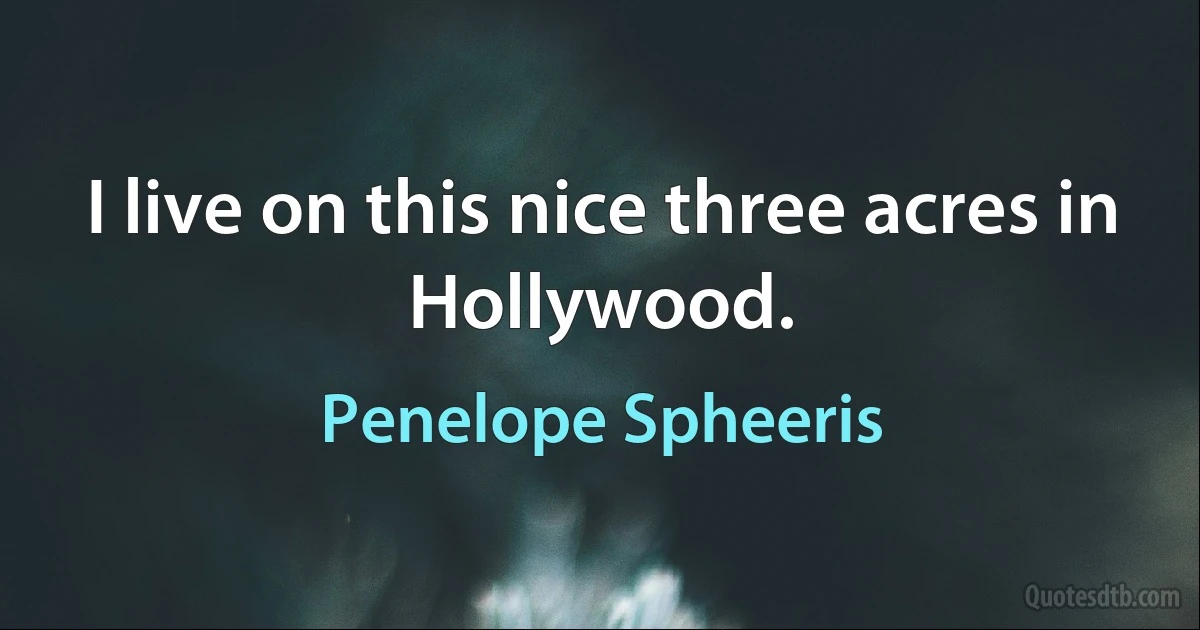 I live on this nice three acres in Hollywood. (Penelope Spheeris)