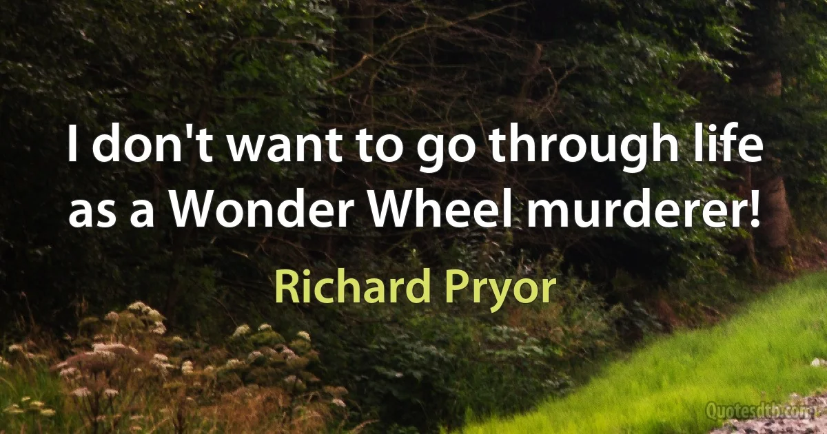 I don't want to go through life as a Wonder Wheel murderer! (Richard Pryor)