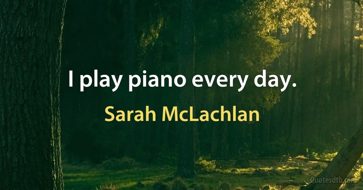 I play piano every day. (Sarah McLachlan)